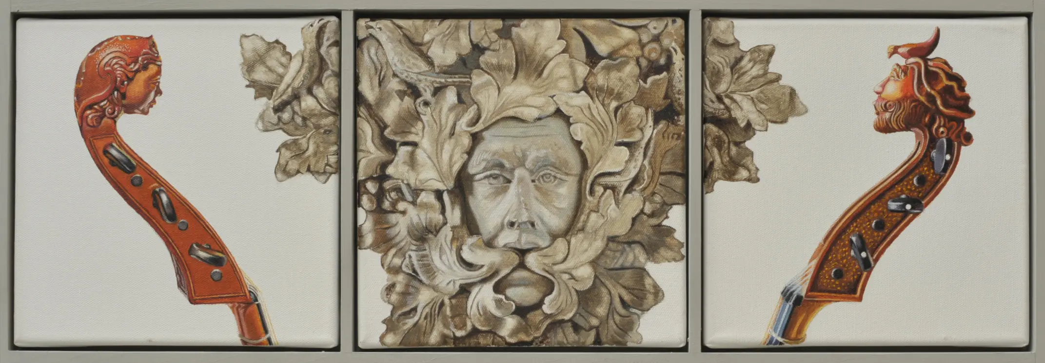 HEADS I 3x 25 x 25 cm, Öl auf Leinwand (2015)