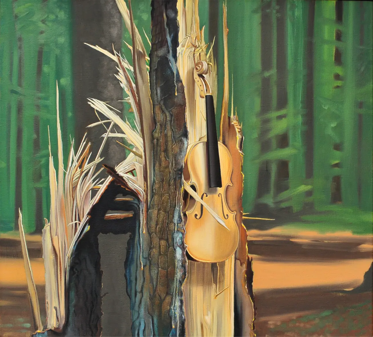 Sounds of wood 100 x 110 cm, Öl auf Leinwand (1997)