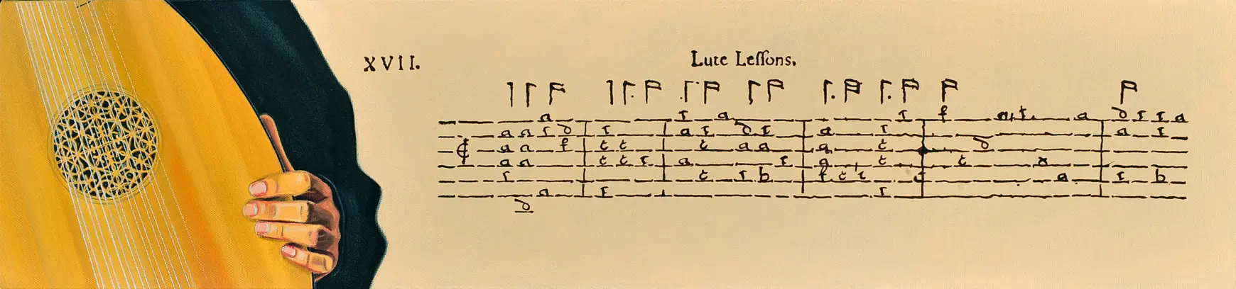 Lute Lessons 26 x 110 cm, Öl auf Leinwand (2005)
