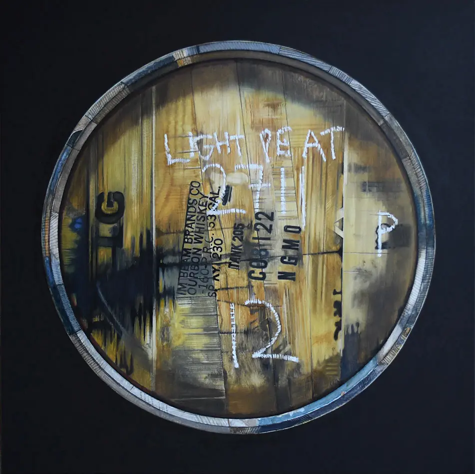 'LIGHT PEAT  2711' (ARRAN DISTILLERY) 70 x 70 cm, Öl auf Leinwand (2018)